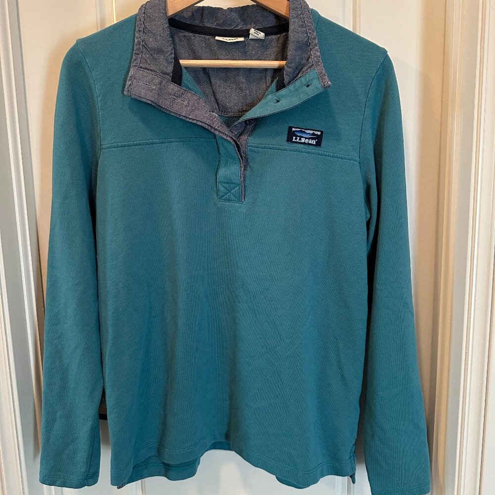 LL Bean Pullover, Teal, Small
